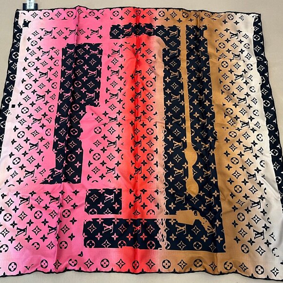 NWT Louis Vuitton Monogram Carré Rising Confidential scarf - Picture 1 of 5